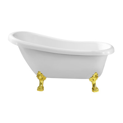 Baignoire de trempage sur pieds 61 po et plateau en bambou Streamline