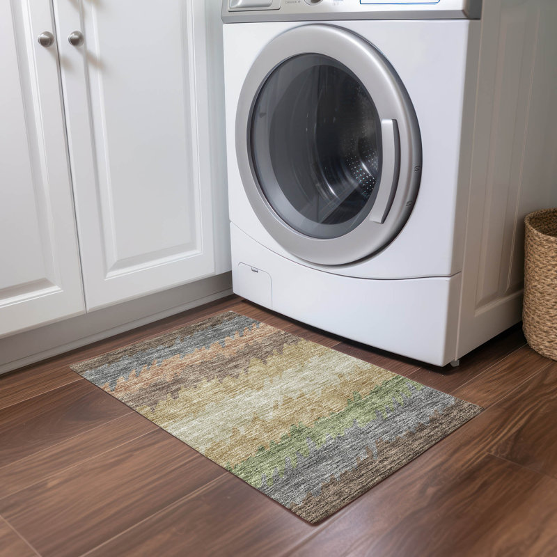 Neysa Washable Striped Indoor Rug, Rectangle 1'8" x 2'6"