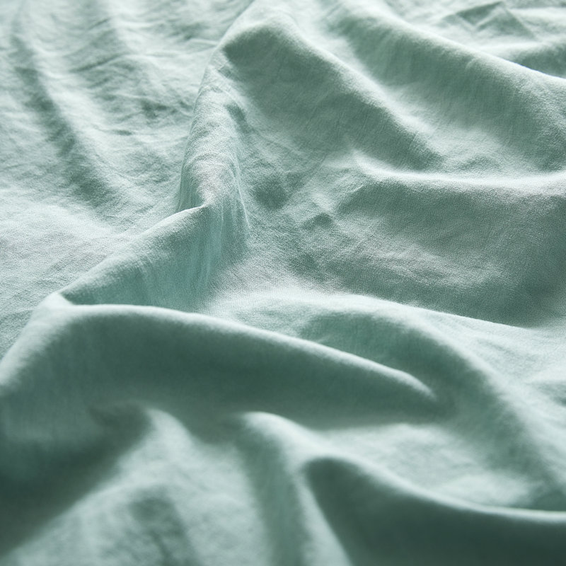 Solayne Washed Microfiber Duvet Cover Set, Soft Bedding with Zipper Closure and Corner Ties, Turquoise