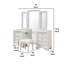 Ensemble de coiffeuse Miamy, 6 tiroirs, tabouret rembourré, miroir DEL, blanc crème