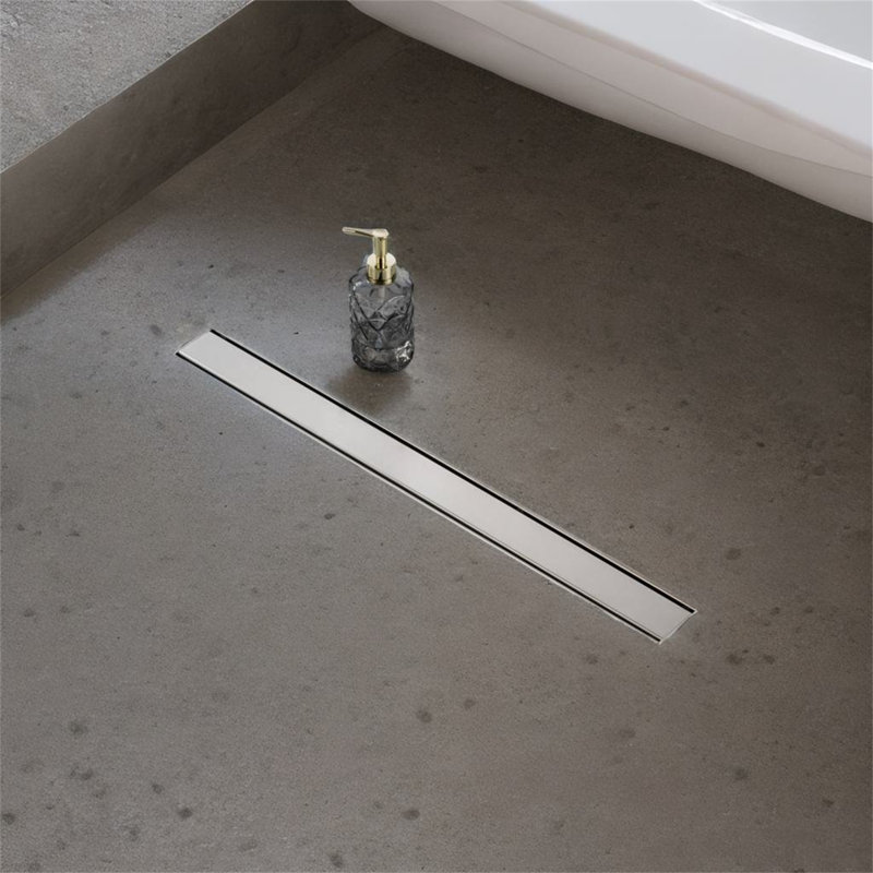 Drain de douche 28 po, Nickel brossé