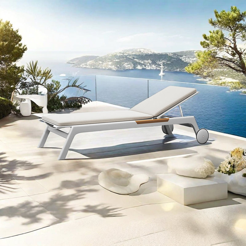 Chaise longue d'extérieur en alliage d'aluminium Siddie