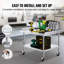 30 x 36 Inch Stainless Steel Commercial Prep Table with 4 Casters and 3-Sided Backsplash for Kitchens