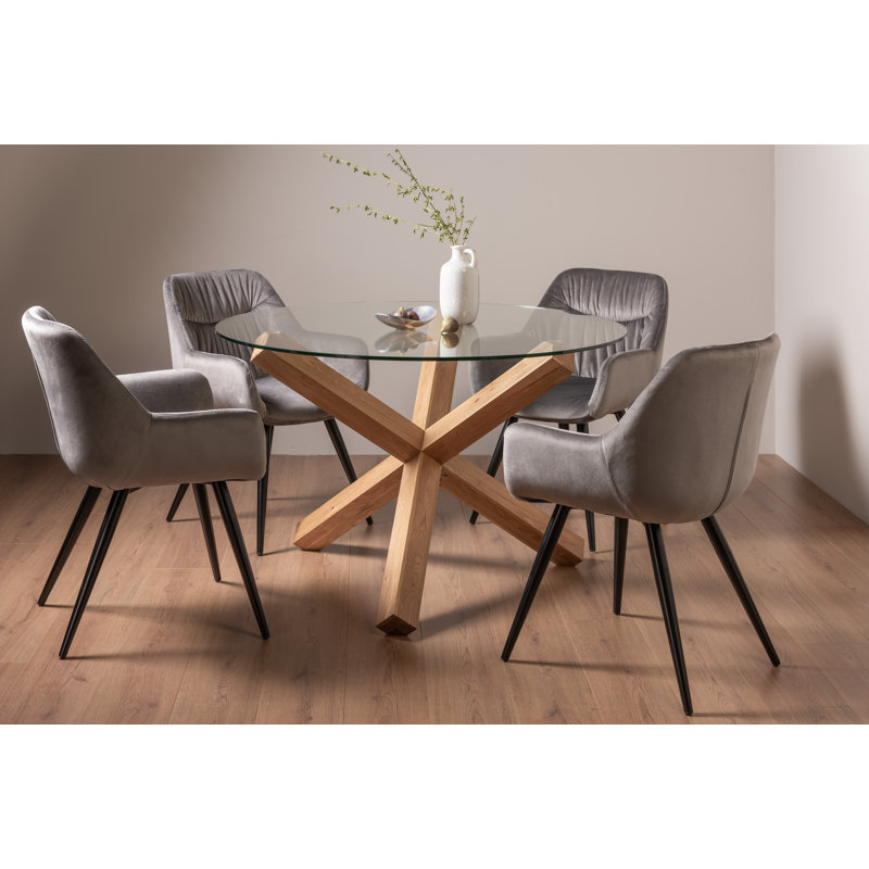 4 - Person Dining Set, Grey/Black