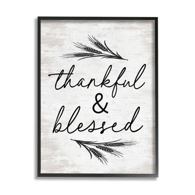 " Thankful & Blessed Rustic " by Lettered And Lined