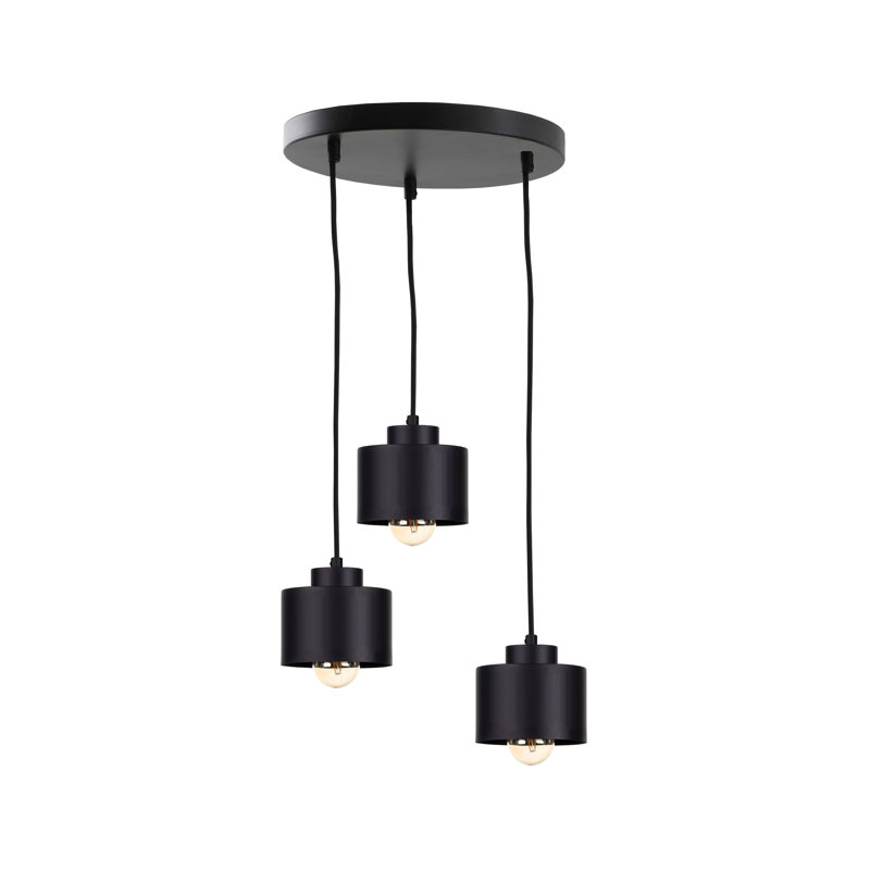 Baylon 3 - Light Drum Pendant, Black, Black