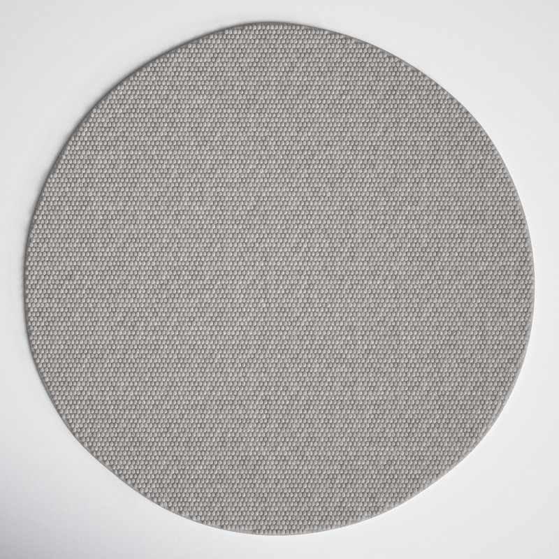 Elle Handmade Silver Rug, Round 12'