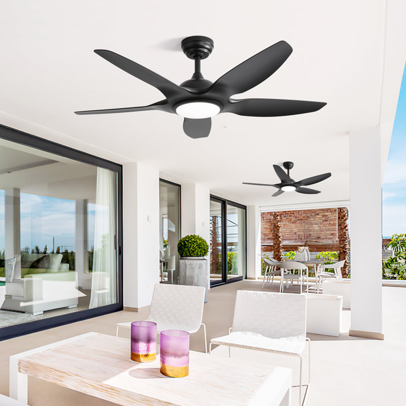 Ventilateur de plafond 48 "avec lumière DEL, Noir, noir, noir, noir