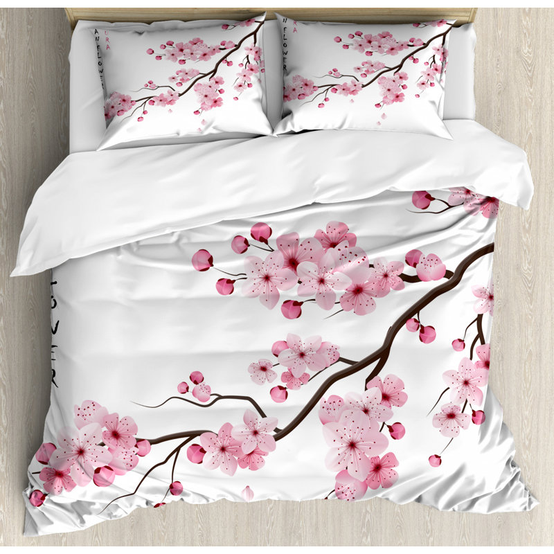 Eclectic Polyester Floral Duvet Cover, Queen Duvet Cover + 2 Shams