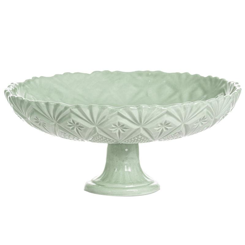 Vintage Inspired Ceramic Ceramic Cake Stand, Sage