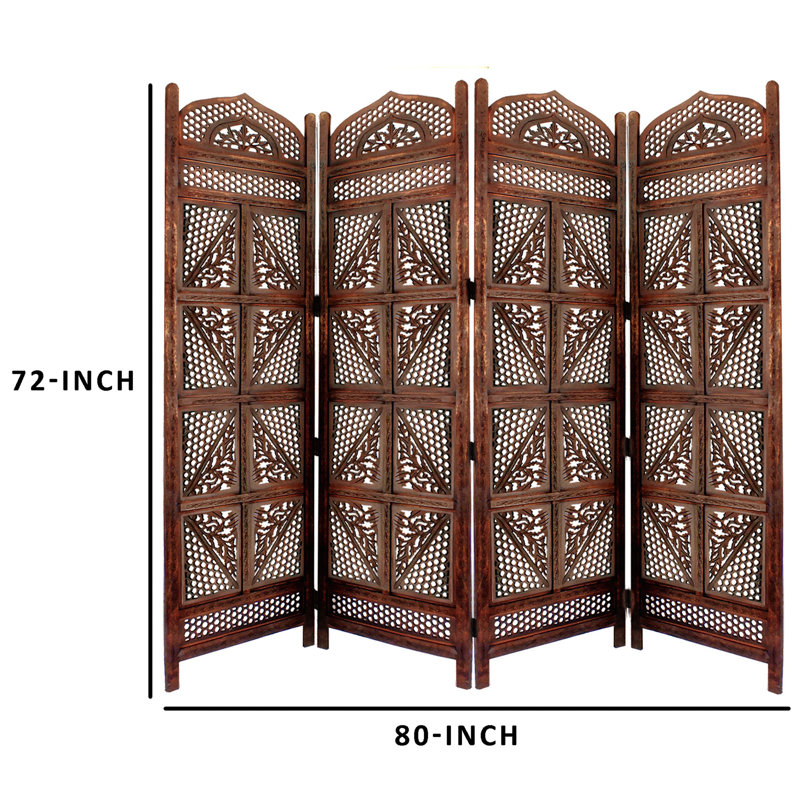 Aivah 80'' W x 72'' H 4 - Panel Folding Room Divider