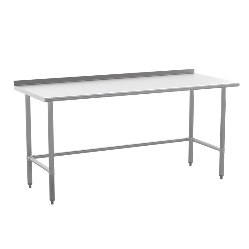 Table de cuisine et de préparation commerciale en acier inoxydable avec dosseret