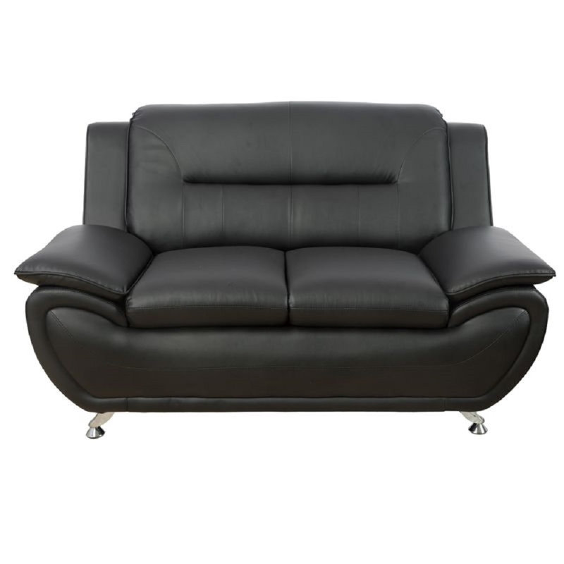 Ochsner 61'' Faux Leather Loveseat, Black