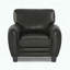 Fauteuil rétro en similicuir noir