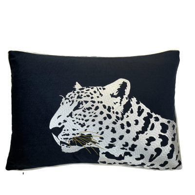 Velvet Leopard Lumbar Pillow Cover