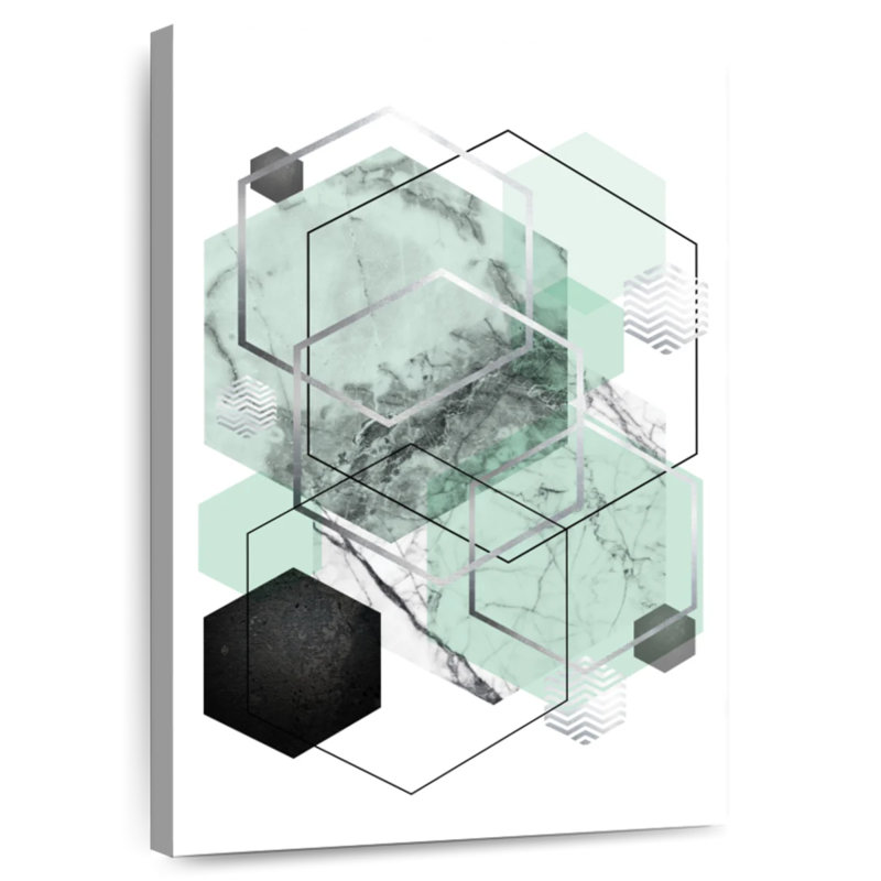 Avery Mint Geometric II, 45" H x 30" W