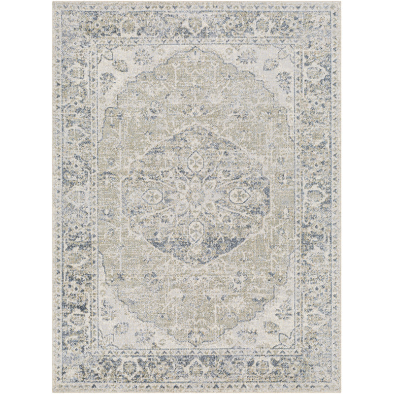 Watts Machine Woven Oriental Area Rug, Rectangle 6'7" x 9'
