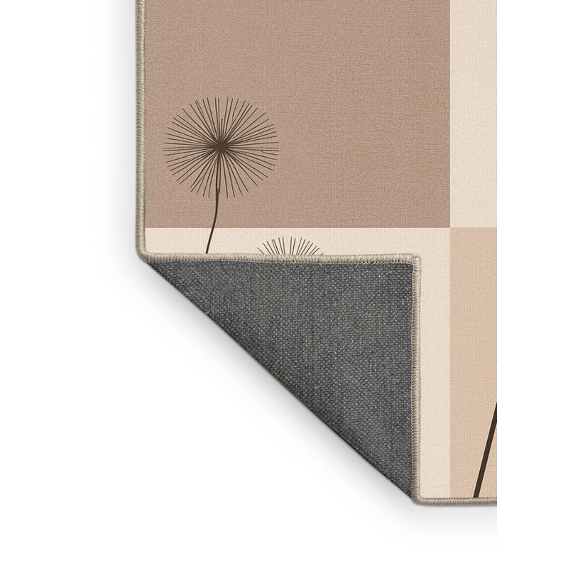 Tapis beige doux et moelleux en pissenlit minimaliste transparent, Carré 7 pi