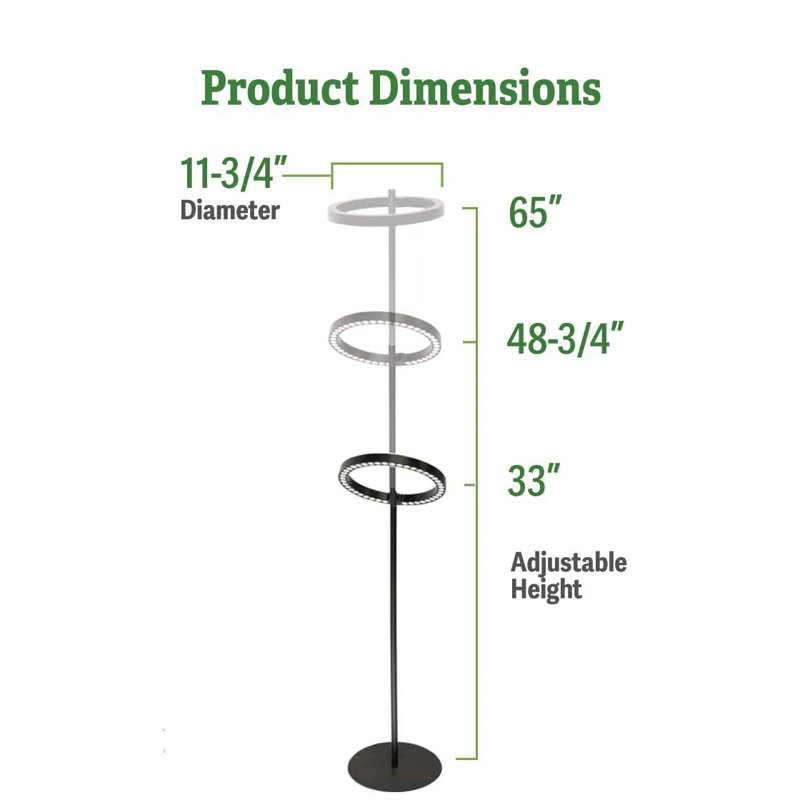Adjustable Black LED Floor Plant Grow Lamp with Timer