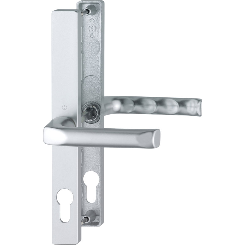 Keyed Right Hand Door Handle, Aluminium Silver