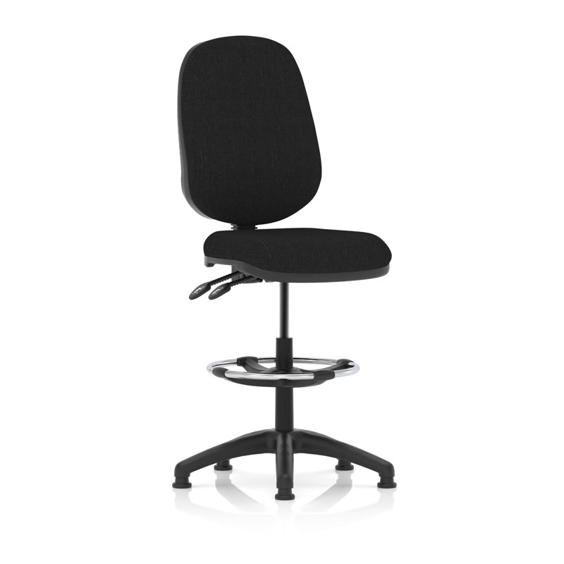Amarvir Drafting Chair, No Arms, Black