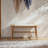 Solid Oak Wood Bench With Woven Seat-1116266774-1108386012