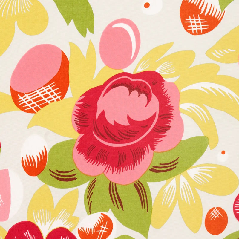 Juin Fabric, Poppy/Yellow