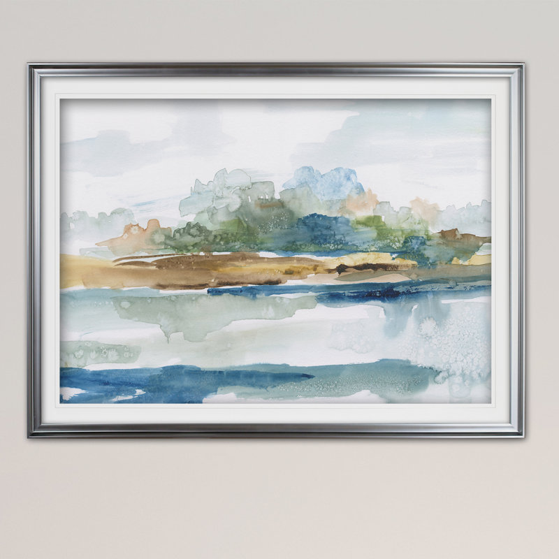 Alexandrine Blue Solace - reproduction de cadre photo, Argent, H 30 po x l 40 po x P 1,5 po