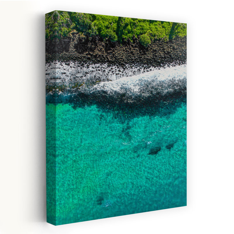 «Trees répondre à la mer», art mural contemporain abstrait océan, H 24 po x l 16 po