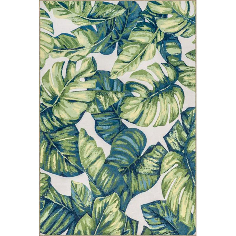 Tapis tissé à motif de feuilles lavables, Tapis de couloir 2 pi 6 po x 9 pi 10 po inclus