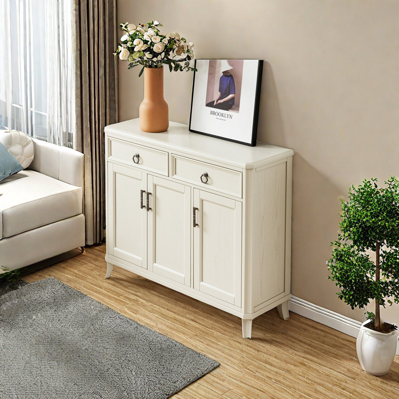 Cream Style Solid Wood Shoe Cabinet 11 Pair Solid Wood Shoe Storage Cabinet