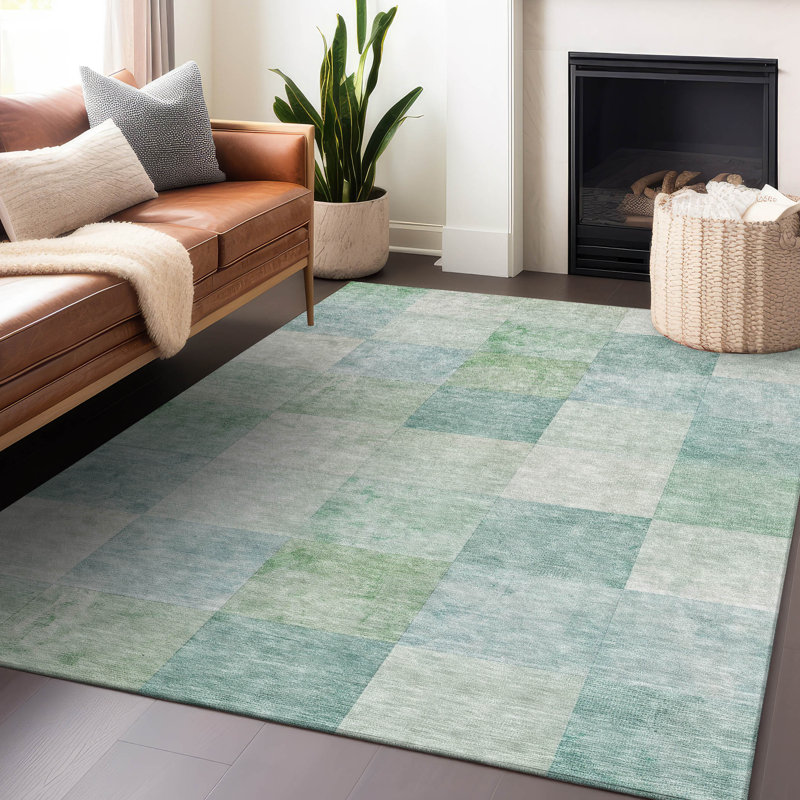 Tapis bleu lavable intérieur / extérieur Novanta , 9 pi x 12 pi