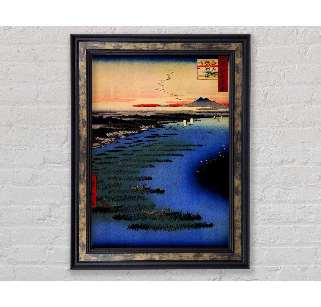 Hiroshige Samezu Coast Gerahmter Druck Wandkunst