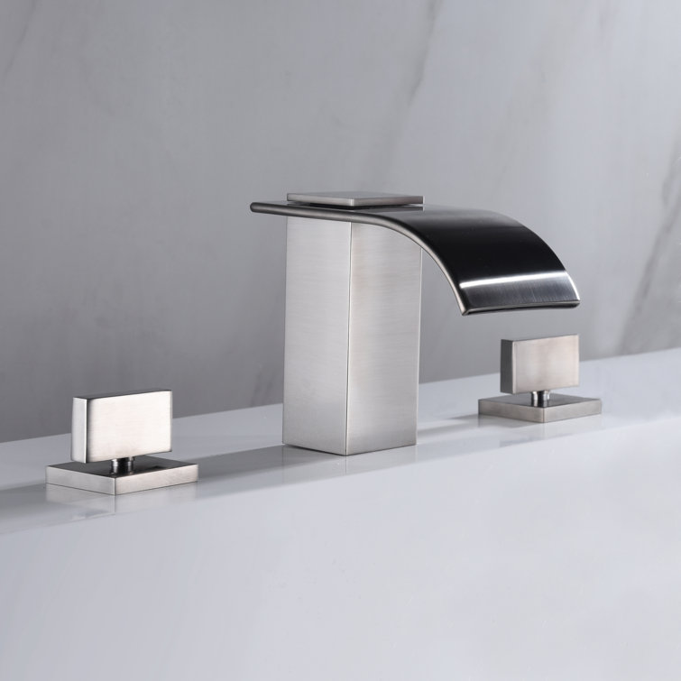 2 Handle Deck Mount Waterfall High Flow Roman Tub Faucet with Brass Valve