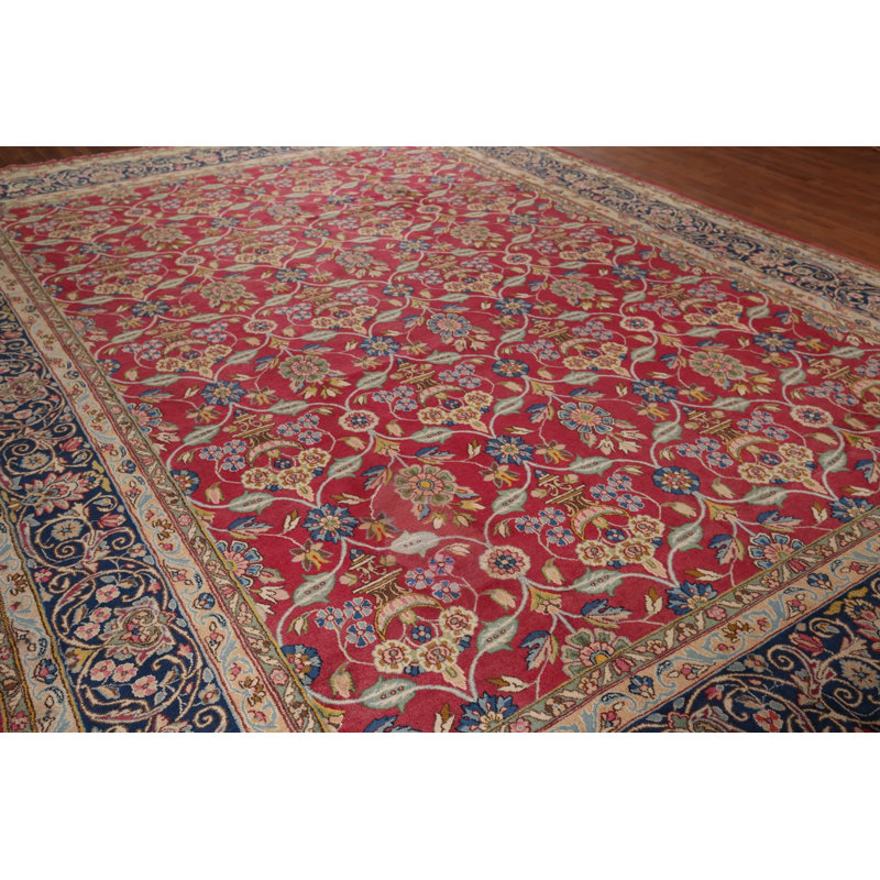 Grand tapis traditionnel rose et rouge 10x14