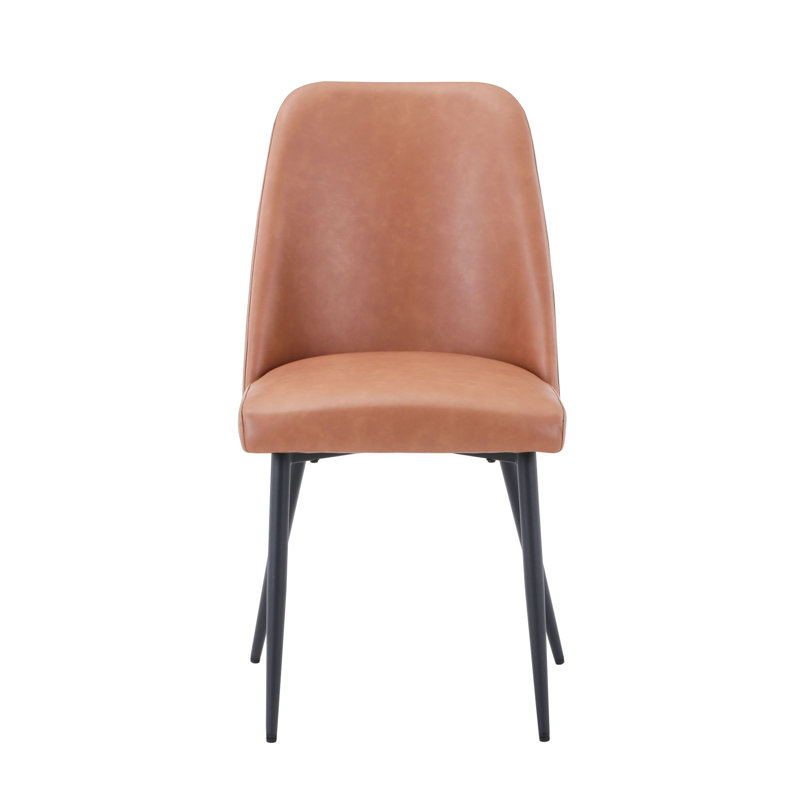 Ebrar 20'' H Faux Leather Upholstered Side Chair, Light Brown