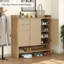 Armoire à chaussures cannelée 47 po avec 2 tiroirs et 3 tablettes réglables, chêne