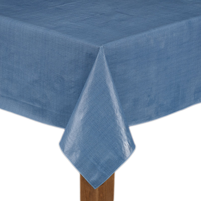 Chandley Café Deauville Scarlet Tablecloth, 70" L x 52" W, Chambray