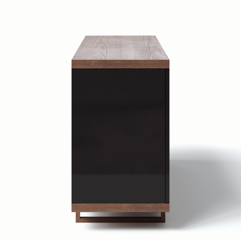 Modern Brazilian 71'' W Solid Wood Sideboard, Nogal/Black
