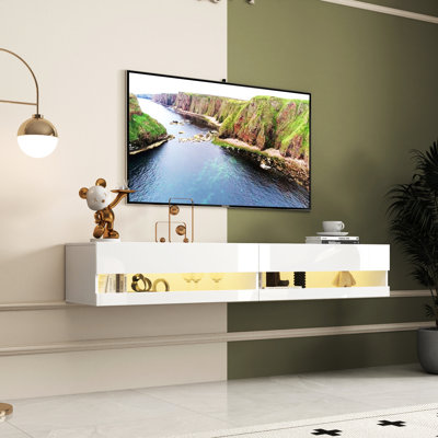 80" Tv Stand With & Charging, White Hip Storage Alternatives Suggested 20 Color Charging Station, Stylish White, Lots Of
