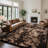 10x14 Ft Tie-Dyed Coffee  Large Shag Rugs for Living Room, Tie Dyed Soft Fluffy Furry Area Rugs for Bedroom Indoor Floor, Aesthetic Carpet for Kids Home Decor-1164655166-1158648135