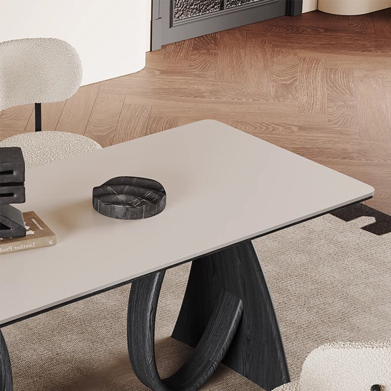 Ensemble de table de salle à manger et de chaises en bois massif, H 29,52 po x L 55,11 po x l 31,49 po