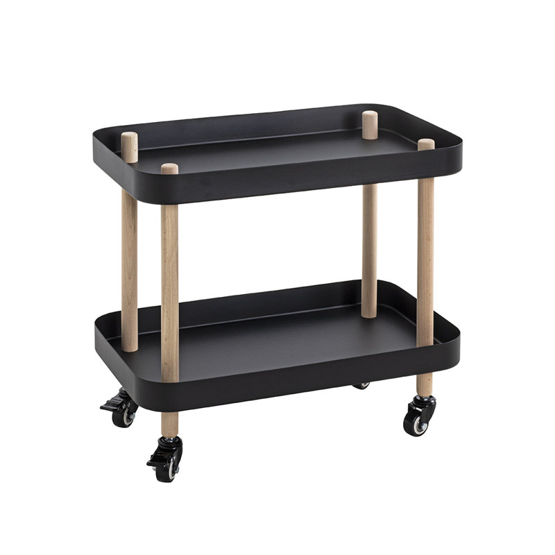 Side table on castors, Black