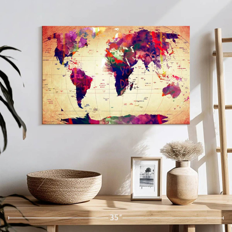 Carte d'Aliaz du monde V, H 16 po x l 24 po