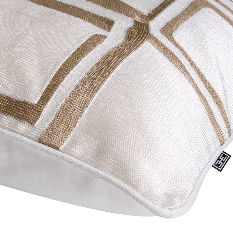 Ribeira Square Pillow Cover & Insert, White/Beige