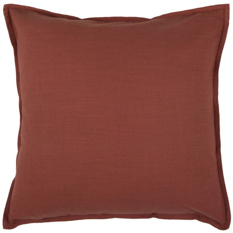 Paprika Solid Cotton Throw Pillow