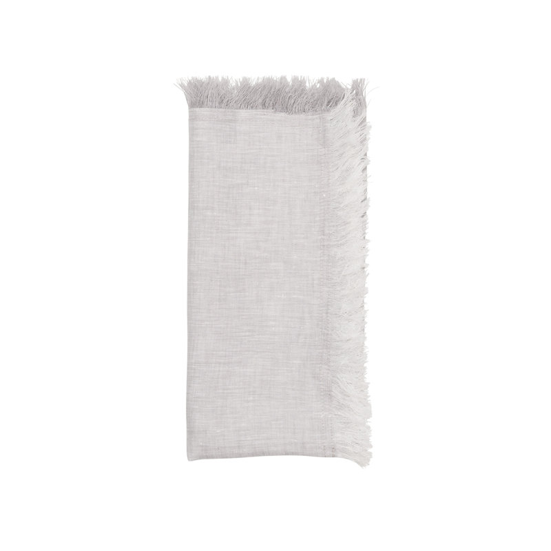 Chambray Fringe Napkin, Gray
