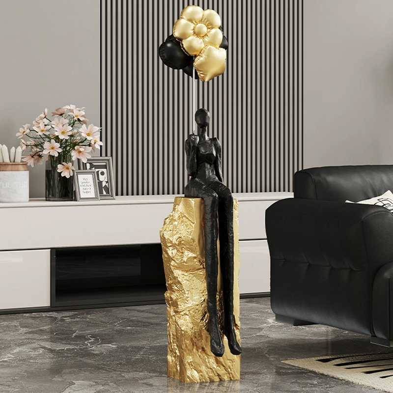 Figurines et objets décoratifs modernes en résine, Black