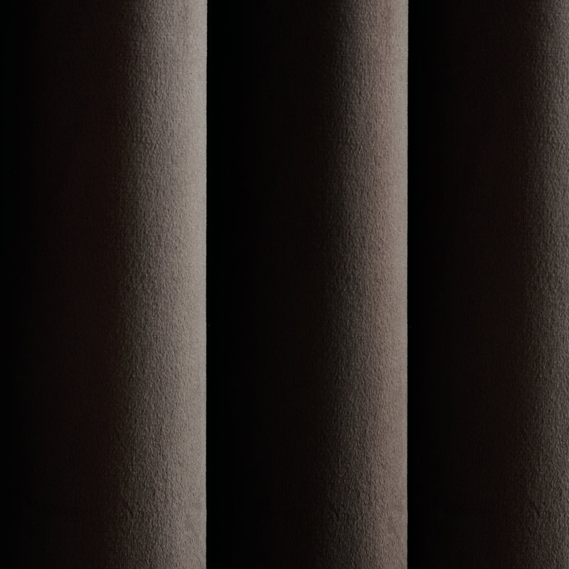 Super Thermal Blackout Matt Velour Eyelet Curtains, Chocolate, 46x72 Inch