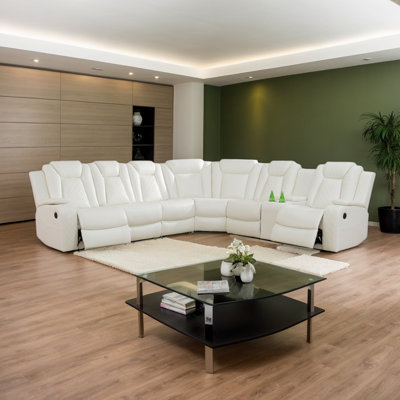 210" Breathing Leather Sectional — Dual Power Recline, Smart Features & Ultra-Comfort Design